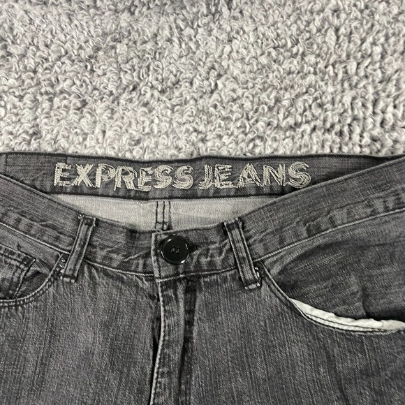 Express Jeans Relaxed Boot Cut Charcoal Black Gray Men's Size 36 x 32 - Picture 5 of 9